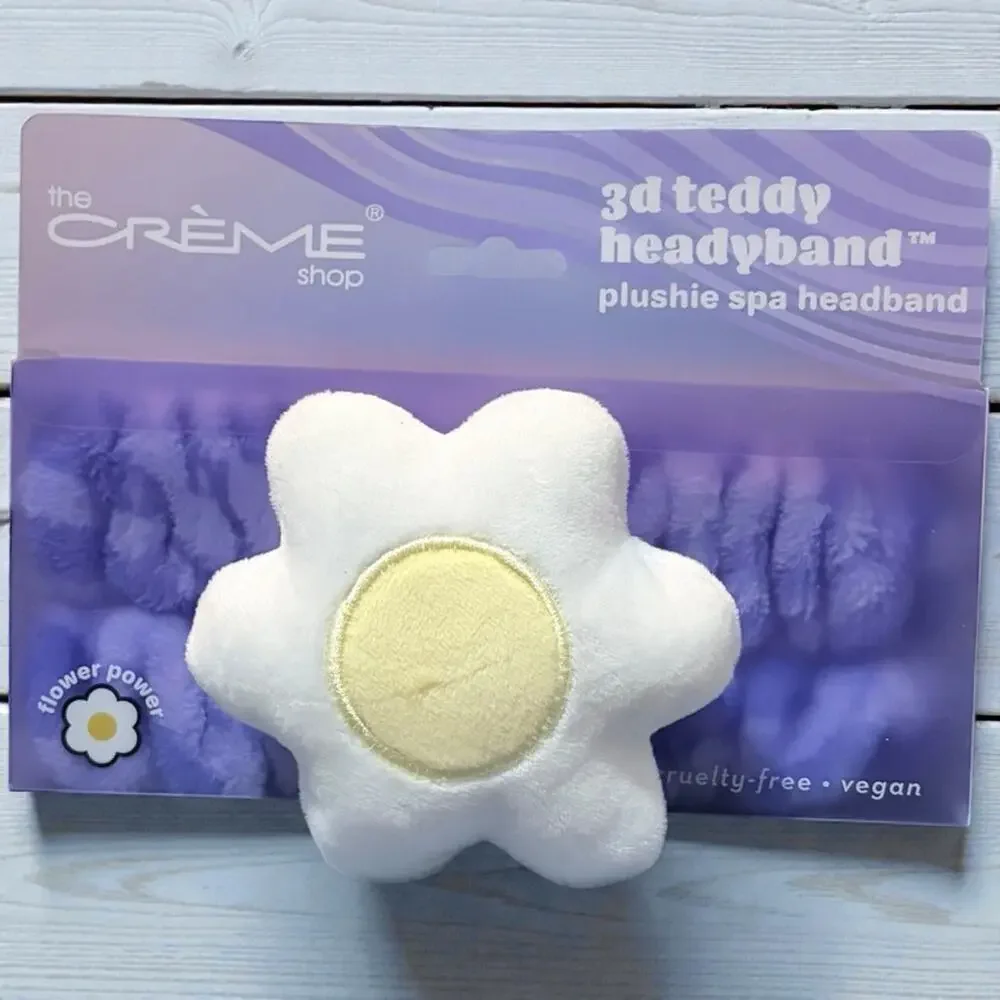 The Creme Shop 3D Teddy Spa Headyband Headband-Flower Power New